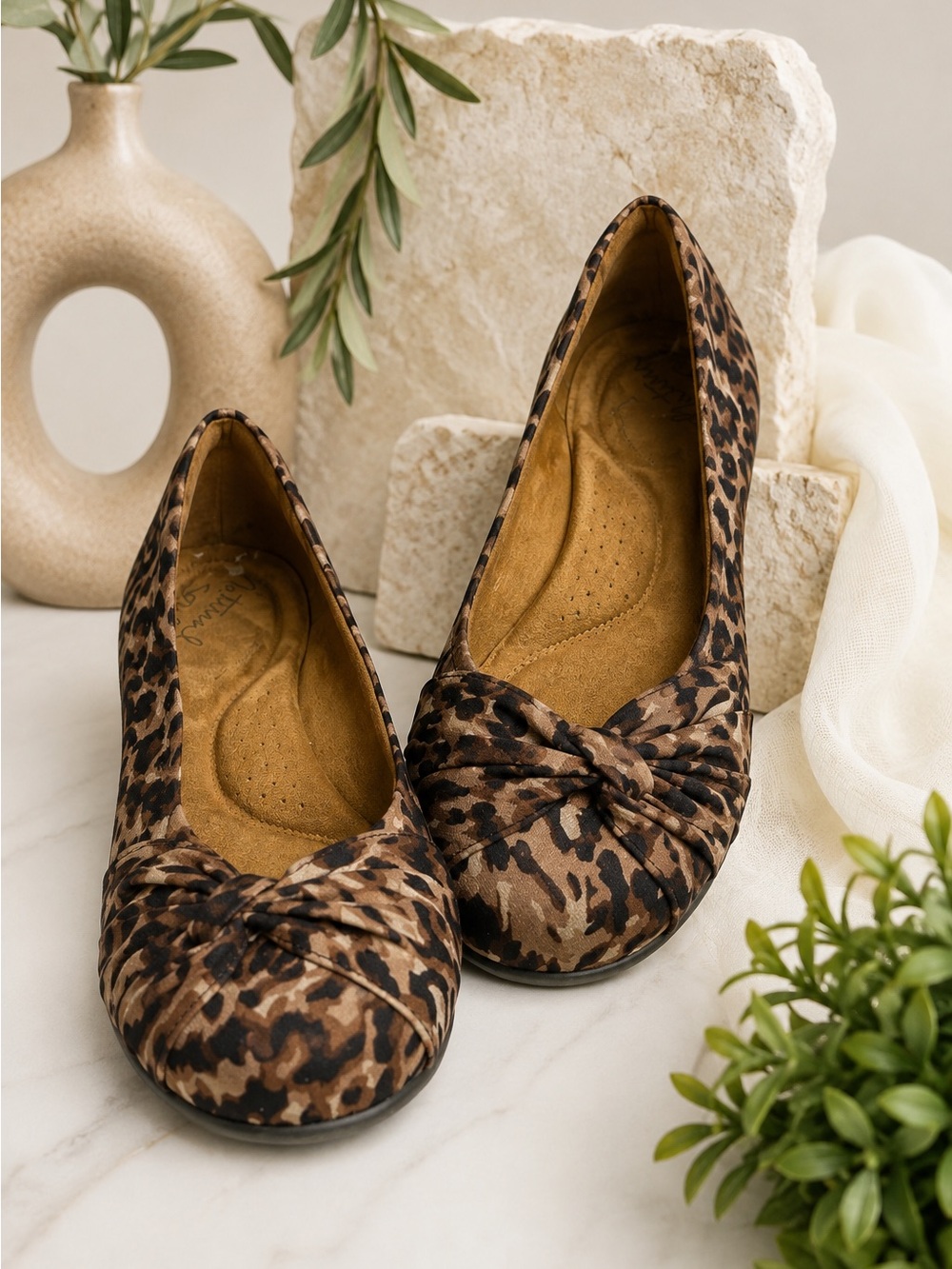 Natural Soul All Thru Comfort Slip Genie Leopard Print Twist
Front Flat Sz 9